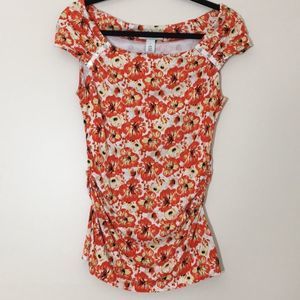 💜 NWOT WHBM Floral top. Size: S.